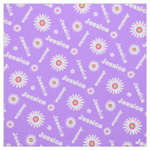 Tissu Profil de nom pourpre personnalisé de marguerite