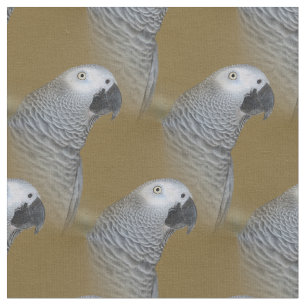 Tissu Profil de perroquet de gris africain