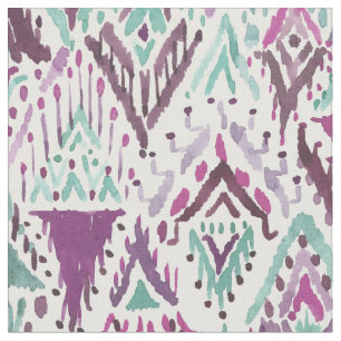 Tissu Prune Boho triomphant Ikat tribal chic