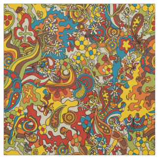 Tissu psychedelic flow, retro 70s fabric