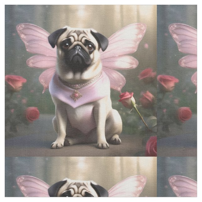 Tissu Pug Papillon, (Fermer)