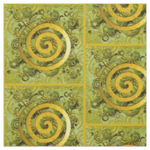 Tissu Puissance de guérison Spiral or vert + vos idées
