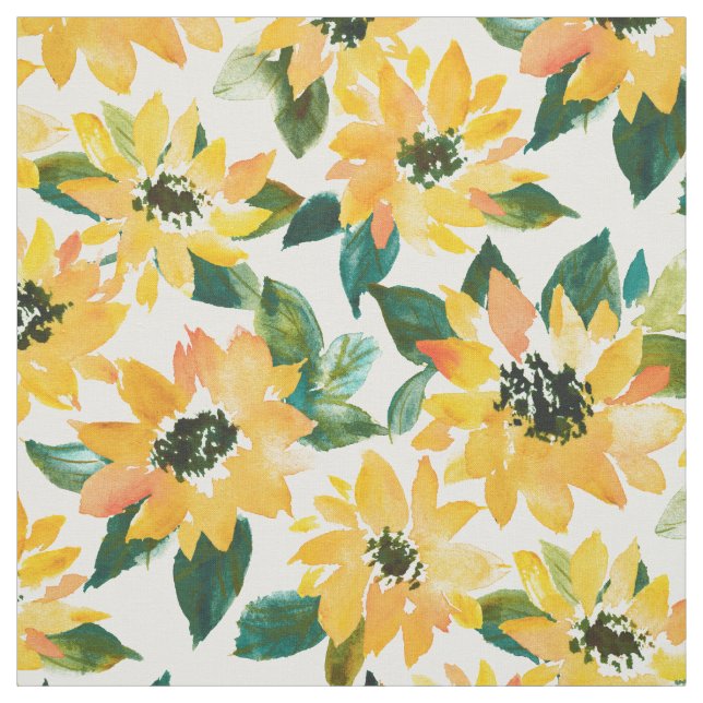 Tissu PUISSANCE INTENSIVE Florale Jaune (Échantillon)