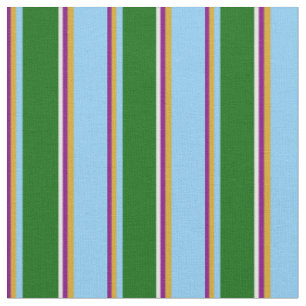 Tissu Purple, Goldenrod, Bleu ciel clair, Vert & Blanc