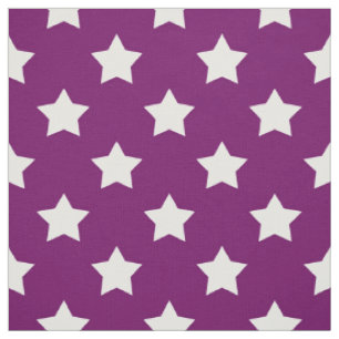 Tissu Purple White Stars Motif Textile décoratif