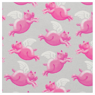 Tissu Quand les porcs volent