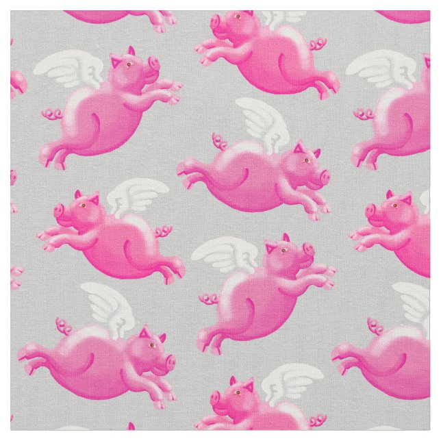 Tissu Quand les porcs volent (Fermer)