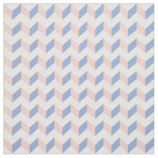 Tissu Quartz rose rose blanc Chevron géométrique bleu