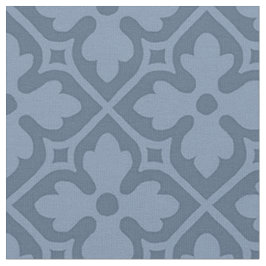 Tissu Quatrefeuilles néo-gothiques, bleu ardoise