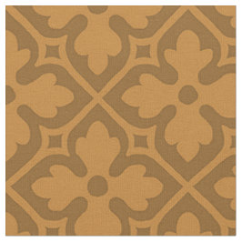 Tissu Quatrefeuilles néo-gothiques, caramel brûlé
