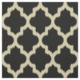 Tissu Quatrefoil Beige Ikat et Arrière - plan noir perso