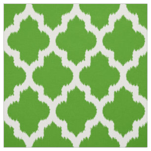 Tissu Quatrefoil blanc Ikat et Arrière - plan vert perso