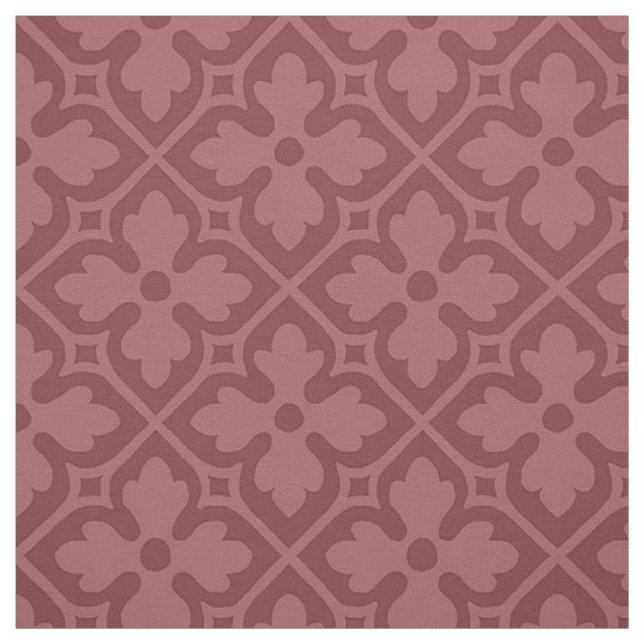 Tissu Quatrefoils de renouveau gothique, Bourgogne douce (Échantillon)