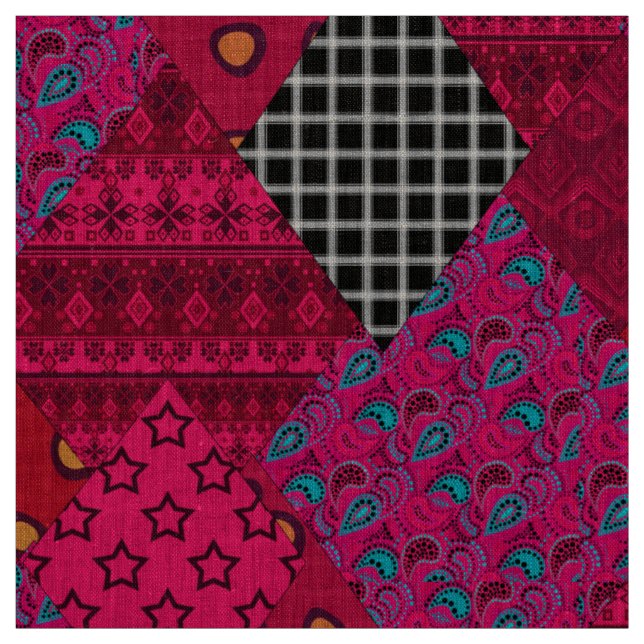 Tissu Quilt de patchwork boho ethno abstrait sans coutur (Échantillon)