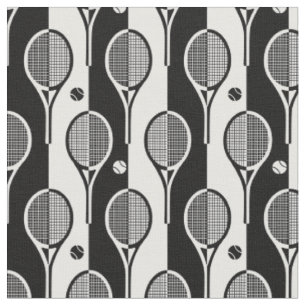 Tissu Racket de tennis noir et blanc XL
