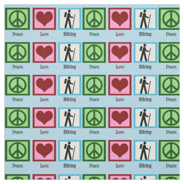 Tissu Randonnée d'amour de paix (Échantillon)