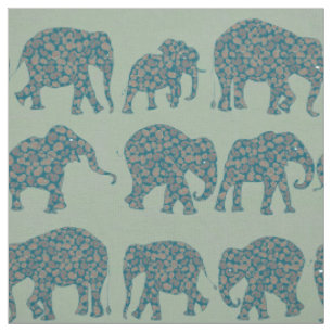 Tissu Rangées amusantes des éléphants de Paisley sur le