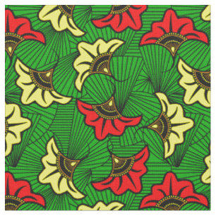Tissu Rasta African Biloba Motif de fleurs de Jamaïque