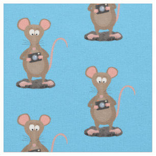 Tissu Rat drôle avec dessin animé de la caméra
