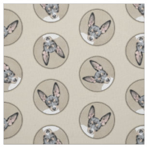 Tissu Rat Terrier Peinture Tri Couleur Original Chien Ar