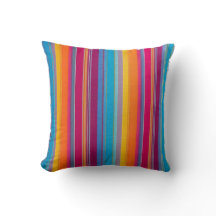 Tissu rayé coloré Art Carré Lancer Oreiller