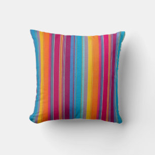 Tissu rayé coloré Art Carré Lancer Oreiller