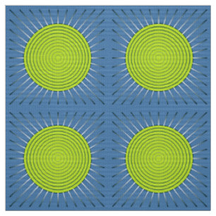Tissu Rayon de soleil géométrique moderne - bleu de