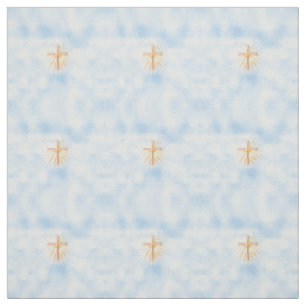 Tissu Rayons de lumière de la croix religieuse (avec nua