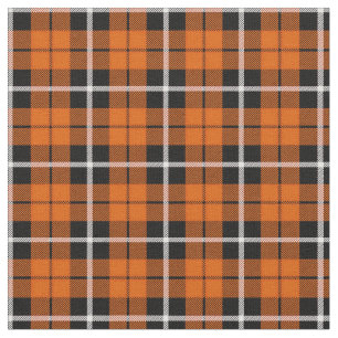 Tissu Rayure blanche d'automne profond/noire orange