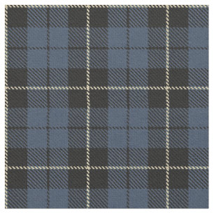 Tissu Rayure blanche/noire plaid bleu/gris