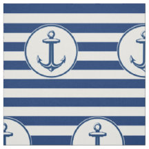 Rayures de blanc de bleu marine d'Ancre