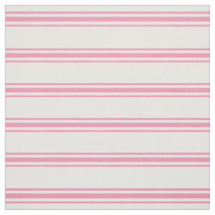 Tissu Rayures de coutil heureuses de rose et de blanc