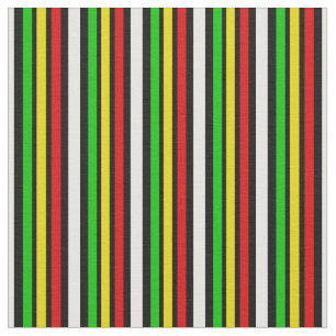 Tissu Rayures de Rasta avec le noir