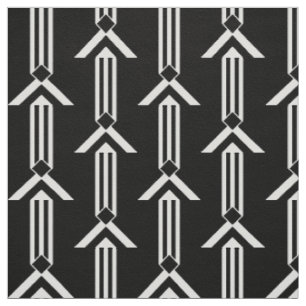 Tissu Rayures et chevrons blancs verticaux sur le noir