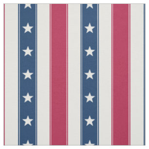 Tissu Rayures et Étoiles Patriotiques (échelle moyenne v