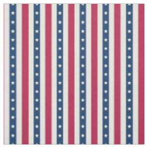 Tissu Rayures patriotiques avec étoiles (petite échelle 