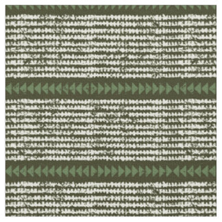 Tissu rayures tribales vert rustique vert forêt profonde