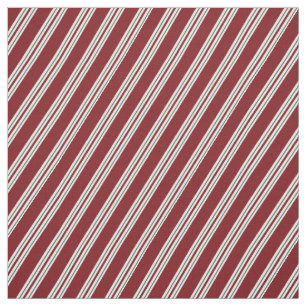 Tissu Rayures vertes blanches rouges