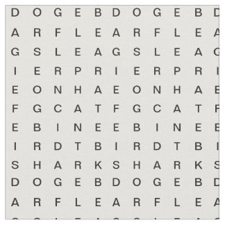 Tissu Recherche Word (Animaux) Blanc