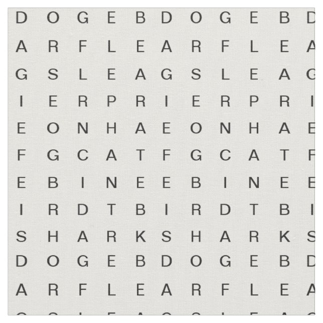 Tissu Recherche Word (Animaux) Blanc (Fermer)