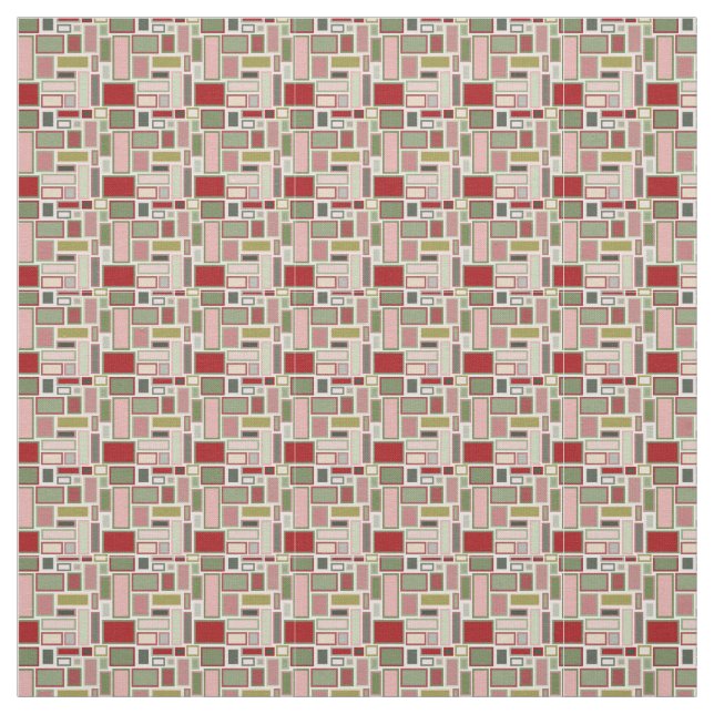 Tissu Rectangles de Noël Boho (Échantillon)
