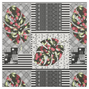 Tissu Red and Black, Quilting, Patchwork, Rustic, Modern