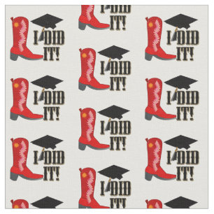 Tissu Red Cowboy Boot Graduation