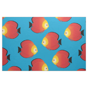 Tissu Red Duscus Tropical Fish Imprimer Motif