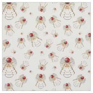 Tissu Red Joyeux Noël Angel Motif sans visage