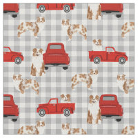 Red Merle Aussie et camion rouge