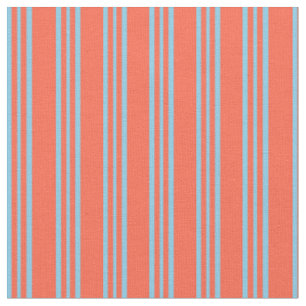 Tissu Red & Sky Blue Lines/Stripes Motif