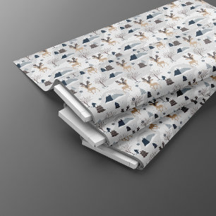 Tissu Reindeer hiver blanc Noël Motif sans couture