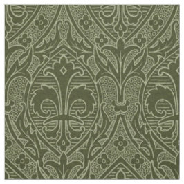 Tissu Renaissance gothique Fleur de Lys - Loden Green