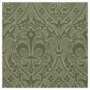 Tissu Renaissance gothique Fleur de Lys - Loden Green